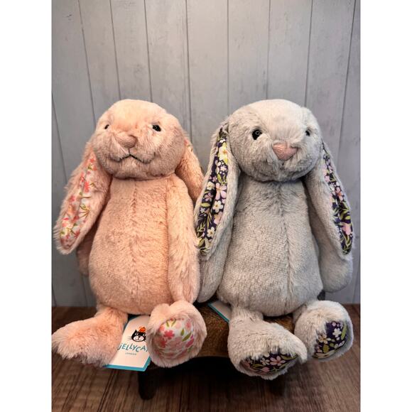 Jellycat Accessories - BUNNY BUNDLE Small Blush Bunny Cherry Silver Bunny Bloom Jellycat Bashful Bunny